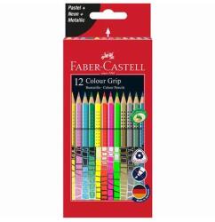 Faber-Castell Színes ceruza készlet, háromszögletű, FABER-CASTELL "Colour Grip", 12 különböző szín (201569)