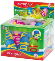 Keyroad Hegyező 1 lyukú tartályos, fedeles, multifunkciós 18 db/display Keyroad Duo Sharpy vegyes színek (KR971606) - mystock