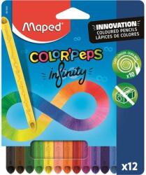 Maped Színes ceruza készlet, háromszögletű, MAPED "Color`Peps INFINITY", 12 különböző szín (861600)