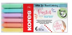 Kores Ecsetirón készlet, KORES "Pastel Style", 6 pasztell szín (21462) - mystock