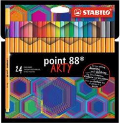 STABILO Tűfilc készlet, 0, 4 mm, STABILO "Point 88 ARTY", 24 különböző szín (8824/1-20) - mystock