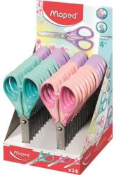 Maped Olló display, iskolai, 13cm, MAPED "Essentials Soft Pastel", pasztell színek, 24db/disp (464413) - mystock