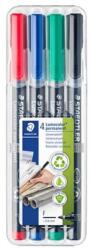 STAEDTLER Alkoholos marker készlet, OHP, 0, 6 mm, STAEDTLER "Lumocolor 318", 4 különböző szín (318 WP4) - mystock