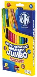 Astra Színes ceruza ASTRA jumbo háromszög 12 színű ajándék hegyezővel (312110007) - mystock