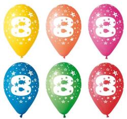  Léggömb, 26cm, számos, 8, 5db/cs (11-PRINT8) - mystock