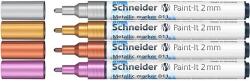 Schneider Akril marker készlet, 2 mm, SCHNEIDER "Paint-It 011", 4 különböző metálfényű szín (ML01111501)