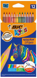 BIC Színes ceruza BIC Kids Evolution hatszögletű hajlékony csíkos környezetbarát 12db/készlet (9505222) - mystock