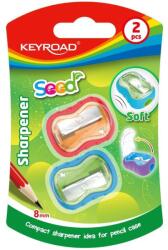 Keyroad Hegyező 1 lyukú fedeles 2 db/bliszter Keyroad Seed vegyes színek (KR972116) - mystock