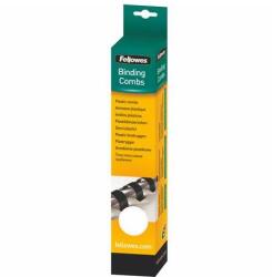 Fellowes Spirál, műanyag, 8 mm, 21-40 lap, FELLOWES, 25 db, fehér (5330403) - mystock