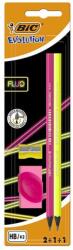BIC Grafitceruza BIC Eco Evolution Black HB hatszögletű 2 db-os fluo+radír+hegyező (942080)