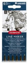 Derwent Tűfilc szett, 0, 05/0, 1/0, 2/ 0, 3/0, 5/0, 8 mm, DERWENT "Line Marker", fekete (2305559) - mystock