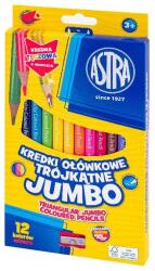Astra Színes ceruza ASTRA jumbo hengeres hegyezővel 12 színű (312023911)