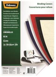 Fellowes Hátlap, A4, 250 g, fényes, FELLOWES "Chromolux", kék, 100db/cs (5378203) - mystock