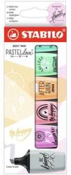 STABILO Szövegkiemelő készlet, STABILO, "Boss Mini Pastellove", 6 különböző szín (07/06-29) - mystock