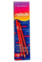 Nebulo Színes ceruza, háromszögletű, NEBULO, piros, 12db/cs (PC-TR-1)