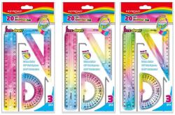 Keyroad Vonalzó készlet 20 cm, flexibilis 3 db/bliszter Keyroad Flex Draw vegyes színek (KR972278)