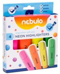 Nebulo Szövegkiemelő készlet, 2-5 mm, NEBULO, 4 neon szín (SZK-4-NE)