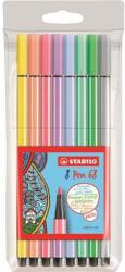 STABILO Rostirón készlet, 1 mm, STABILO "Pen 68", 8 pasztell szín (68/8-01) - mystock
