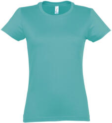SOL'S Női IMPERIAL környakú rövid ujjú pamut póló, SOL'S SO11502, Caribbean Blue-2XL (so11502cbb-2xl)