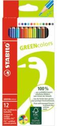 STABILO Színes ceruza készlet, hatszögletű, STABILO "GreenColors", 12 különböző szín (6019/2-121) - mystock