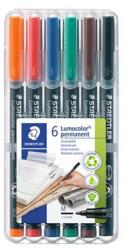 STAEDTLER Alkoholos marker készlet, OHP, 1 mm, STAEDTLER "Lumocolor 317", 6 különböző szín (317 WP6)