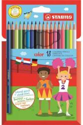 STABILO Színes ceruza készlet, hatszögletű, STABILO "Color", 18 különböző szín (1918/77-11) - mystock