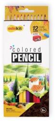 COLOKIT Színes ceruza készlet, hatszögletű, hegyezővel, COLOKIT, 12 különböző szín (CPC-C012) - mystock