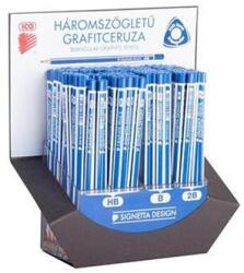 ICO Grafitceruza display, háromszögletű, HB, B, 2B, ICO "Signetta", 184db/disp (9130046003)