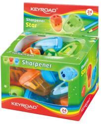 Keyroad Hegyező 2 lyukú tartályos 24 db/display Keyroad Starfish vegyes színek (KR970973) - mystock