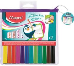 Maped Táblamarker készlet, 1, 5 mm, kimosható, fehértáblához, MAPED "Marker`Peps, 12 különböző szín (741817) - mystock