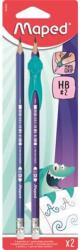 Maped Grafitceruza radírral, HB, háromszögletű, ceruzafogóval, MAPED "Kidy Learn (853500) - mystock
