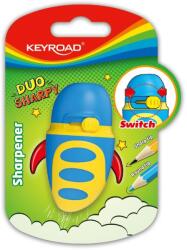 Keyroad Hegyező 1 lyukú tartályos, fedeles, multifunkciós Keyroad Duo Sharpy vegyes színek (KR971605) - mystock
