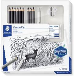 STAEDTLER Grafitceruza készlet, hegyezővel, gyurmaradírral, STAEDTLER "Mars Lumograph 100 C", 6 különböző keménység (61 100C)