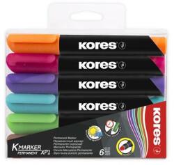 Kores Alkoholos marker, 3-5 mm, kúpos, KORES "K-Marker", 6 különböző szín (20902)