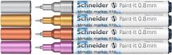 Schneider Akril marker készlet, 0, 8 mm, SCHNEIDER "Paint-It 010", 4 különböző metálfényű szín (ML01011501)