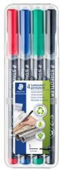 STAEDTLER Alkoholos marker készlet, OHP, 0, 4 mm, STAEDTLER "Lumocolor 313", 4 különböző szín (313 WP4) - mystock