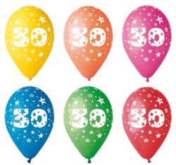  Léggömb, 26cm, számos, 30, 5db/cs (11-PRINT30) - mystock
