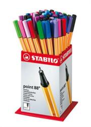 STABILO Tűfilc display, 0, 4mm, STABILO "Point 88 Mini", vegyes színek, 60db/disp (88/60-1) - mystock
