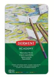 Derwent Akvarell ceruza készlet, fém doboz, DERWENT "Academy", 12 különböző szín (2301941)