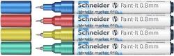 Schneider Akril marker készlet, 0, 8 mm, SCHNEIDER "Paint-It 010", 4 különböző metálfényű szín (ML01011502)