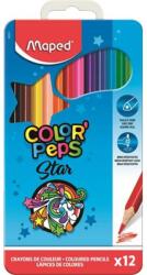 Maped Színes ceruza készlet, háromszögletű, fém doboz, MAPED "Color`Peps", 12 különböző szín (832014)