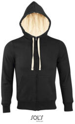 SOL'S Uniszex cipzáras kapucnis pulóver, sherpa béléssel, SOL'S SO00584, Black-XL (so00584bl-xl)