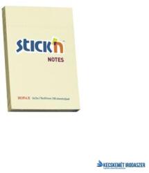 STICK N Öntapadó jegyzettömb, 76x51 mm, 100 lap, STICK N, pasztellsárga (SN21006) - kecskemetirodaszer