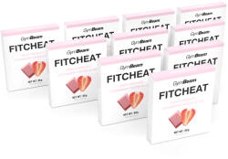 Fitcheat fehérjés csokoládé - GymBeam / 30539-16-10x80g-whitechocolatestrawberry / in_stock