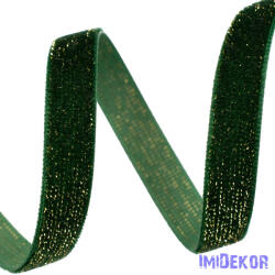  Csillogó bársony szalag 10mm x 10m - Sötétzöld