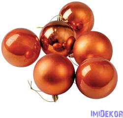 Karácsonyi gömb szett 6 db-os 8cm - Bronz