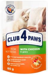 CLUB 4 PAWS Plic Pisică Junior (kitten) cu Pui în Sos 80g - Club 4 Paws