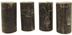 GYD Gyertya rusztikus adventi fekete színű 4 db, 4 cm X 8 cm