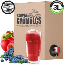 Szupergyümölcs Fekete Áfonyalé / Alma 100% Gyümölcslé 3 Literes Kiszerelés Bag-in-Box