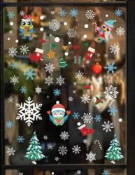 Vanco-Up Karácsonyi sztatikus ablakmatrica, Vanco-Up - Baglyok díszekkel